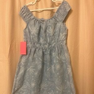 Vince Camuto Girls Sleeveless Dress Size 10 NEW W/ TAGS Denim Color Palm Trees
